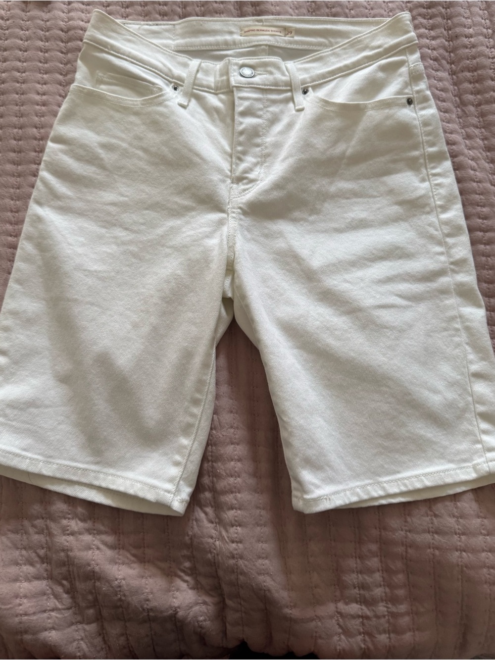 Levis shaping White Stretch Denim Shorts